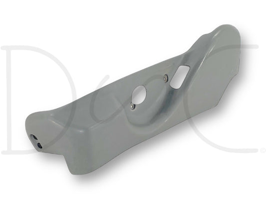 99-07 Ford F250 F350 LH Left Driver Manual Seat Side Trim Panel Bezel OE Gray with light wear and scratches, used part compatible with 1999-2007 Ford F-250, F-350, F-450, and F-550 trucks, suitable for manual seat adjustment.