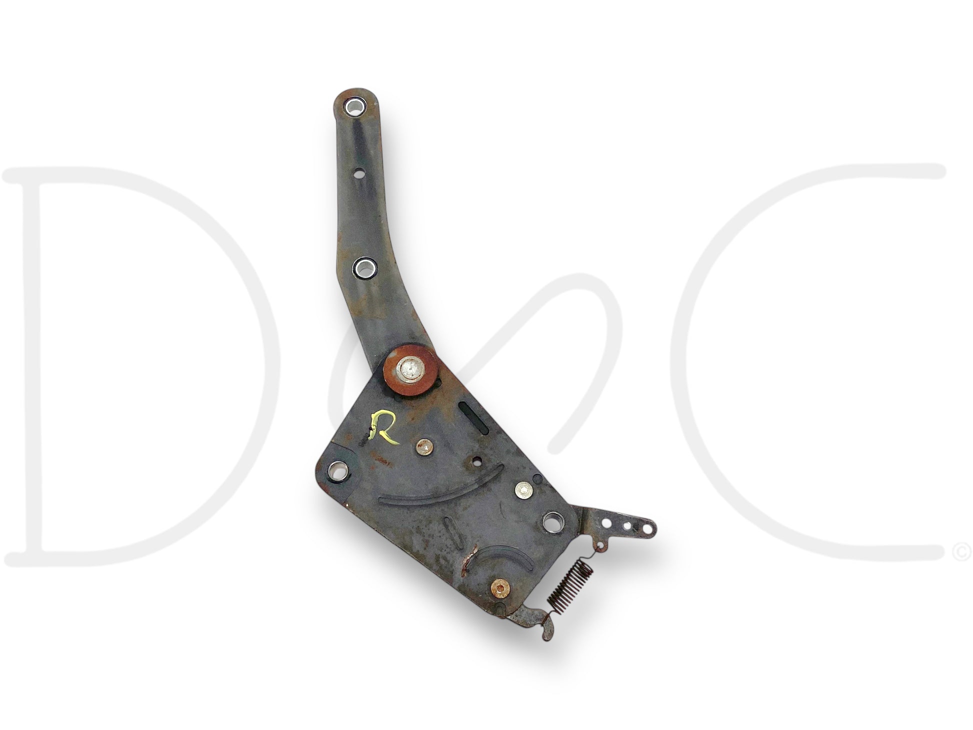 99-07 Ford F250 F350 RH Passenger Seat Back Recline Tilt Lean Hinge Bracket used part in good condition with light wear, compatible with 1999-2007 Ford Excursion, F-250, F-350, F-450, and F-550 trucks, suitable for 7.3L diesel Powerstroke models.