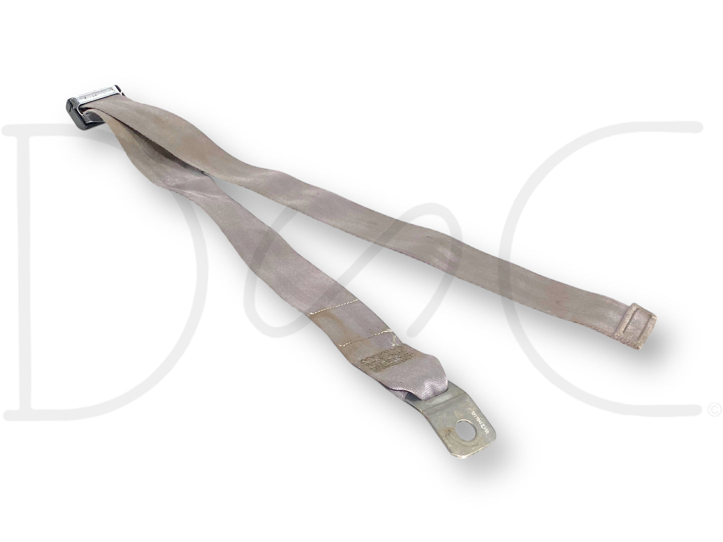 99-02 Ford F250 F350 Rear Back Seat Center Seatbelt Lap Belt Gray OE *Blem*