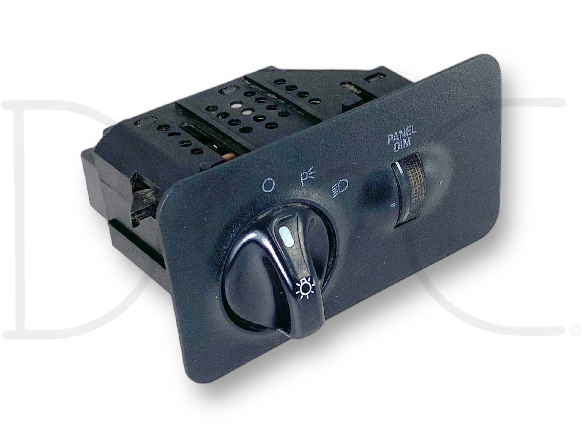 99-01 Ford F250 F350 Super Duty Headlight Switch F81B-11654-Ag used in good condition with light wear, featuring headlight control knob and panel dimmer, compatible with 1999-2001 Ford F-250, F-350, F-450, and F-550 trucks including 7.3L Powerstroke engines.
