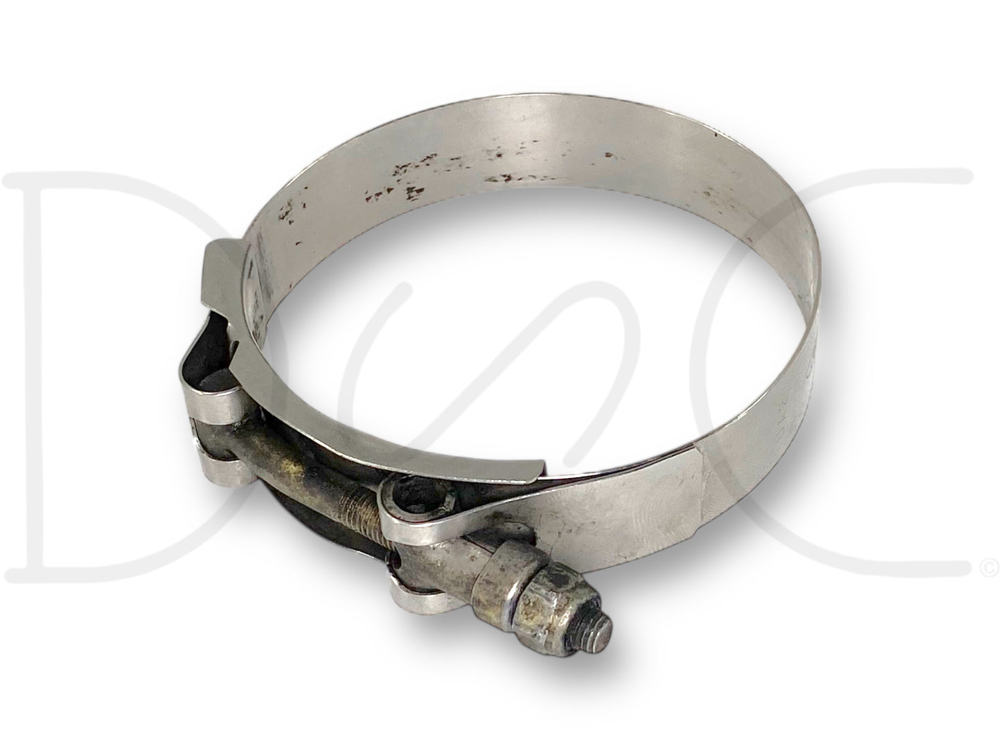 99-02 Ford F250 F350 7.3 7.3L Diesel Intercooler Tube Band Clamp Yc35-6K786-BA used good condition metal clamp with light wear, designed for Ford Powerstroke diesel engine parts for models F-250, F-350, F-450, and F-550 trucks from 1999 to 2007.