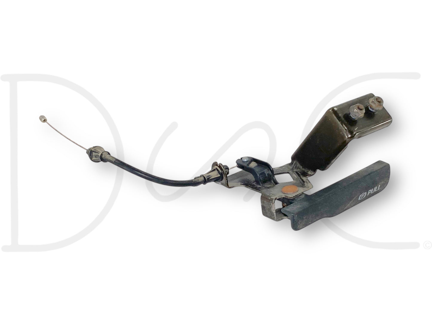 99-04 Ford F250 F350 Parking Emergency Brake Release Lever Handle OE used part with light wear, featuring a black handle and attached cable, compatible with 1999-2004 Ford F-250, F-350, F-450, and F-550 trucks, suitable for diesel Powerstroke models.