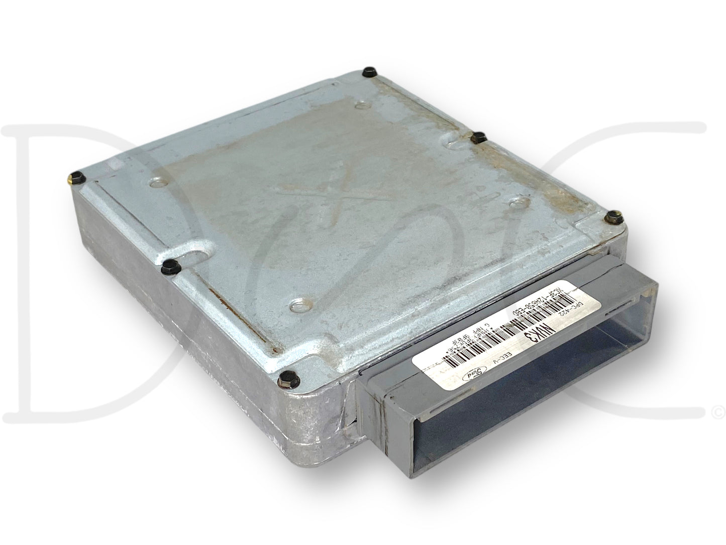 1999 Ford F250 F350 7.3 7.3L Diesel PCM Nvk3 ECM Computer Module Xc3F-12A650-EBd used engine control module with light wear, compatible with 1999 F-250 F-350 F-450 F-550 trucks, made of metal housing with a connector port for wiring harness installation.