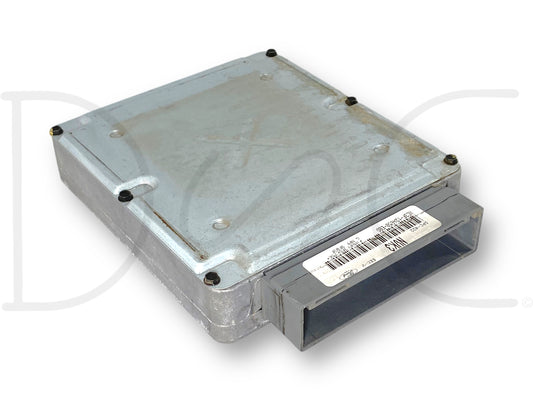 1999 Ford F250 F350 7.3 7.3L Diesel PCM Nvk3 ECM Computer Module Xc3F-12A650-EBd used engine control module with light wear, compatible with 1999 F-250 F-350 F-450 F-550 trucks, made of metal housing with a connector port for wiring harness installation.