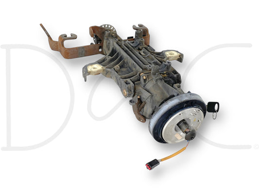 99-01 Ford F250 F350 Steering Column Tilt Auto Trans OE F65A-3F723-Aa with attached wiring and key, used with light wear, compatible with 1999-2001 F-250, F-350, F-450, and F-550 truck models.