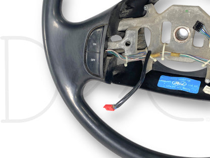 99-02 Ford F250 F350 Steering Wheel W/ Cruise Buttons OE Black F81A-3600-Faw