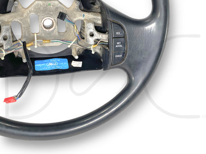 99-02 Ford F250 F350 Steering Wheel W/ Cruise Buttons OE Black F81A-3600-Faw