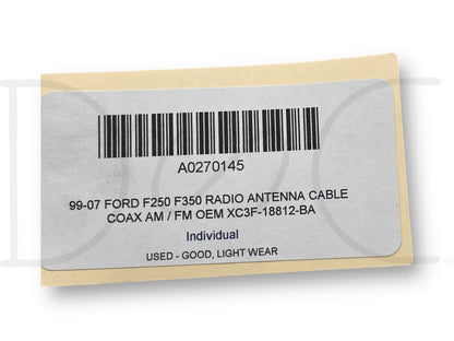 99-07 Ford F250 F350 Radio Antenna Cable Coax AM / FM OEM Xc3F-18812-BA
