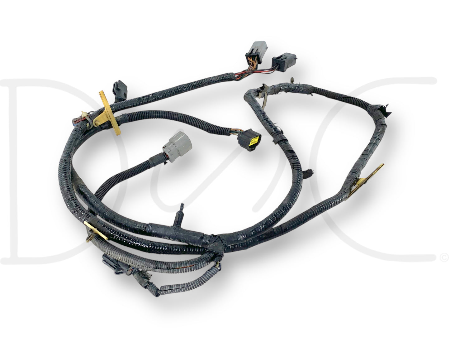 Used good condition 99-01 Ford F250 F350 7.3 7.3L 2WD 2X4 4R100 Auto Transmission Wiring Harness with one broken clip, compatible with Ford Super Duty trucks including F-250, F-350, F-450, and F-550 models from 1999 to 2001.