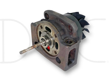 Used OE automotive turbocharger center cartridge with visible turbine blades and shaft, showing light wear and suitable for Ford diesel applications, labeled as 99-02 Ford 7.3 7.3L Diesel GTP38 Turbo Turbocharger Center Cartridge Garrett.