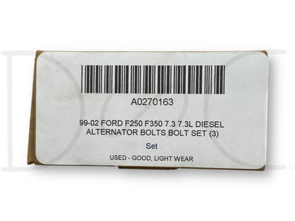 99-02 Ford F250 F350 7.3 7.3L Diesel Alternator Bolts Bolt Set (3)