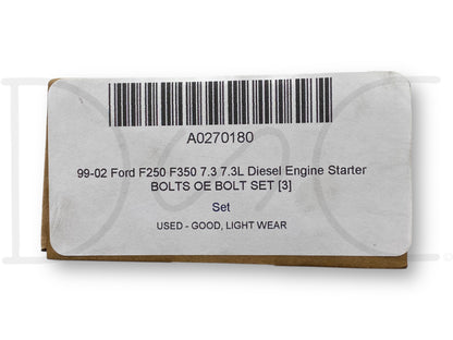 99-02 Ford F250 F350 7.3 7.3L Diesel Engine Starter Bolts OE Bolt Set [3]