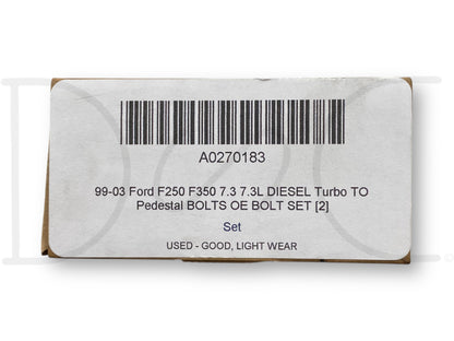99-03 Ford F250 F350 7.3 7.3L Diesel Turbo To Pedestal Bolts OE Bolt Set [2]