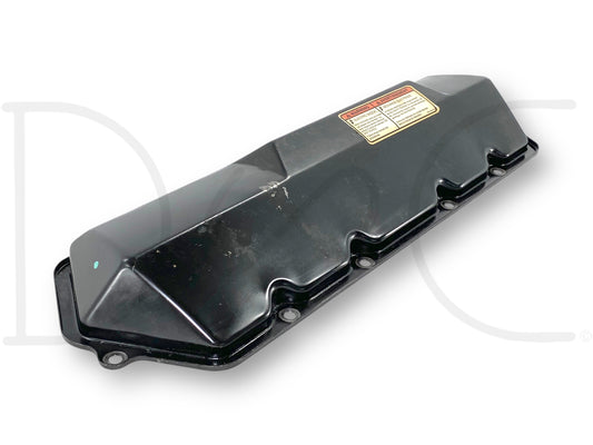 95-02 Ford F250 F350 7.3 7.3L Diesel LH Left Driver Rocker Valve Cover OEM, used with good condition and light wear, compatible with 1995-2002 Ford F-250, F-350, F-450, and F-550 trucks, made from durable black metal material.