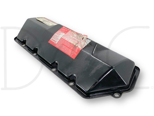 99-02 Ford F250 F350 7.3 7.3L Diesel RH Right Passenger Rocker Valve Cover OEM in used condition with light wear, black metal valve cover designed for 1999-2002 Ford F-250, F-350, F-450, and F-550 trucks with 7.3L diesel engines.