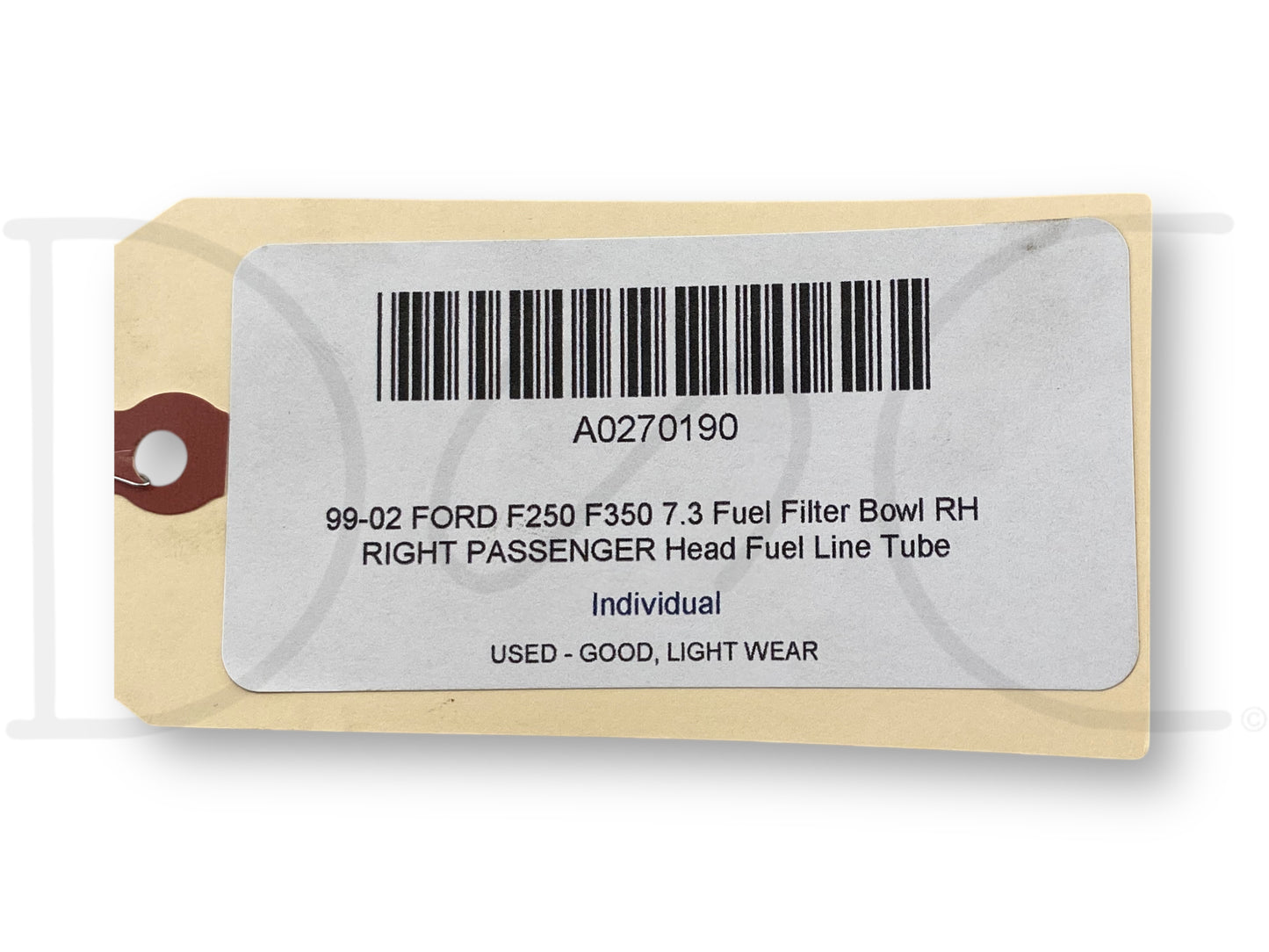 99-02 Ford F250 F350 7.3 Fuel Filter Bowl RH Right Passenger Head Fuel Line Tube