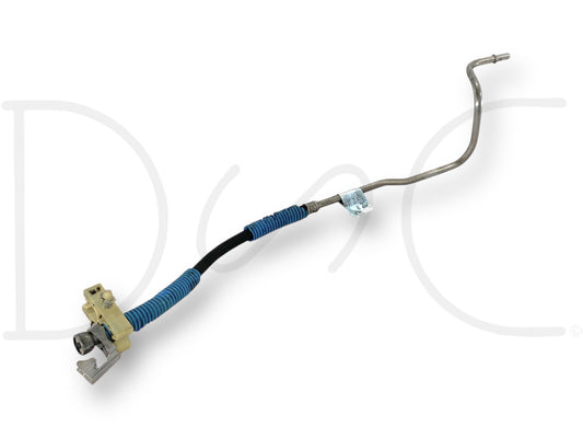 99-02 Ford F250 F350 7.3 7.3L Fuel Supply Line From Frame Pump OE F81A-9S278-Gn used fuel supply line with light wear, designed for 1999-2002 Ford Excursion, F-250, F-350, F-450, and F-550 diesel trucks, compatible with 7.3L Powerstroke engines.