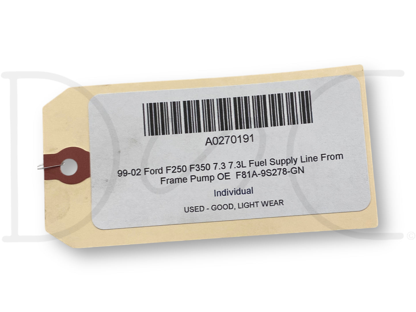 99-02 Ford F250 F350 7.3 7.3L Fuel Supply Line From Frame Pump OE  F81A-9S278-Gn