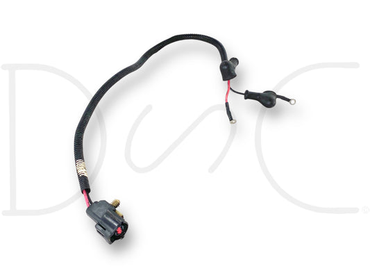 Used OE 99-03 Ford F250 F350 7.3 7.3L Diesel Frame Mounted Fuel Pump Wire Harness OE with light wear, designed for 1999-2002 Ford F-250, F-350, F-450, and F-550 trucks, featuring factory connectors and protective black wiring insulation.