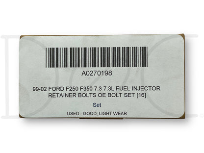 95-02 Ford F250 F350 7.3 7.3L Fuel Injector Retainer Bolts OE Bolt Set [16]
