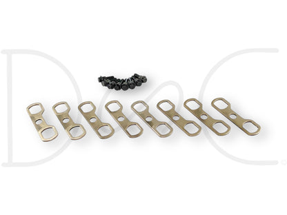 95-02 Ford F250 F350 7.3 7.3L Diesel Lifter Retainer & Bolt Set OE Retainers displayed with used good condition lifter retainers and black bolts, compatible with Ford Excursion and F-Series trucks from 1995 to 2002.