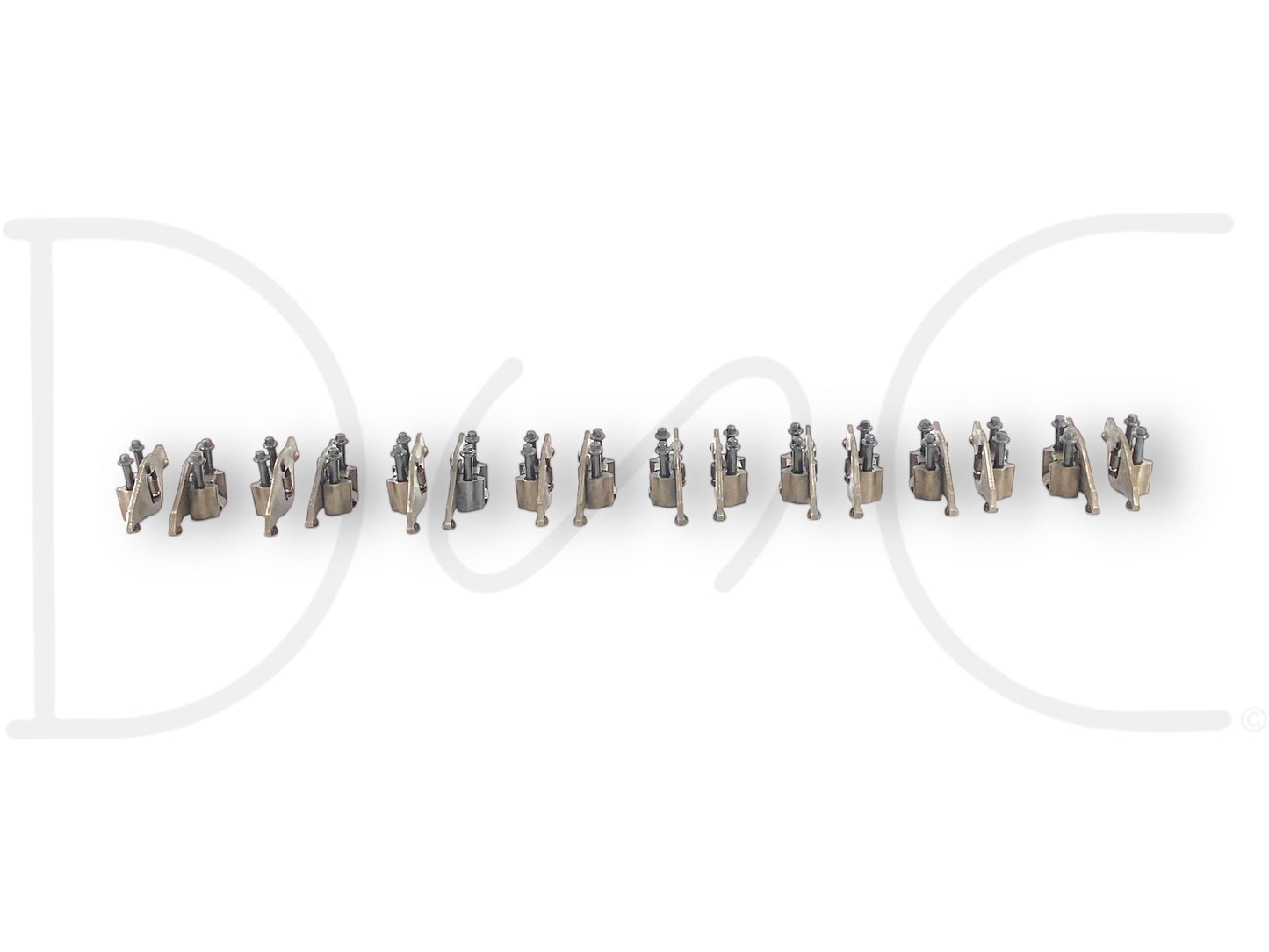 95-02 Ford F250 7.3 Intake Exhaust Rocker Arm Pedestal Set (8 Cylinders) *Blem*, used with light wear and surface rust, compatible with 1994.5-2002 F-250 and F-350 trucks, including 1999 Ford F-250 XLT 7.3L Diesel 4R100 Automatic Transmission 2WD models.