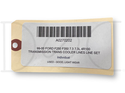 99-00 Ford F250 F350 7.3 7.3L 4R100 Transmission Trans Cooler Lines Line Set