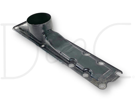 99-02 Ford F250 F350 7.3 7.3L Diesel Intake Manifold Plenum OEM used engine part with light wear, compatible with 1999-2002 Ford F-250, F-350, F-450, and F-550 trucks, featuring a durable black finish and designed for 7.3L Powerstroke diesel engines.