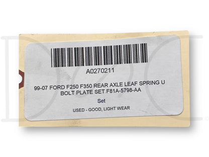 99-07 Ford F250 F350 Rear Axle Leaf Spring U Bolt Plate Set F81A-5798-Aa