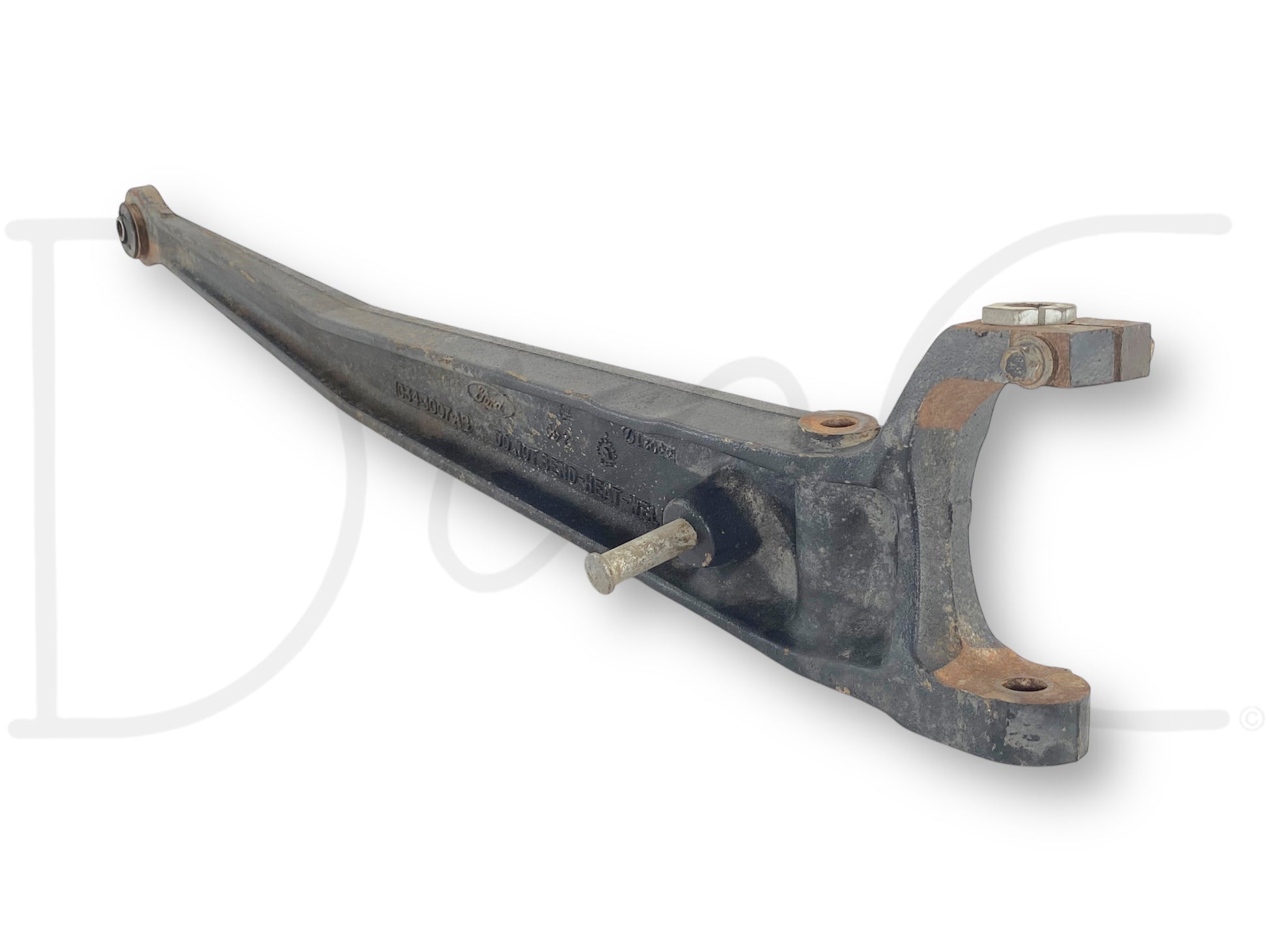 99-07 Ford F250 F350 2WD Front LH Left Driver Axle I Beam Arm 1C34-3007-Aa used truck part with light wear and rubber bushing worn, compatible with 1999 to 2007 Ford F-250 and F-350 models, ideal for Powerstroke diesel trucks and Super Duty axle repair.