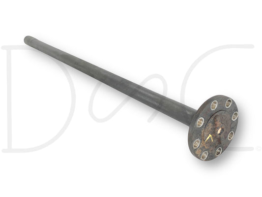 99-04 Ford F250 F350 SRW Sterling 10.5 Rear Axle Shaft LH Left Driver 35 Spline, used with light wear, compatible with 1999-2004 Ford F-250 and F-350 trucks, showing a long metal axle shaft with a circular flange and bolt holes.