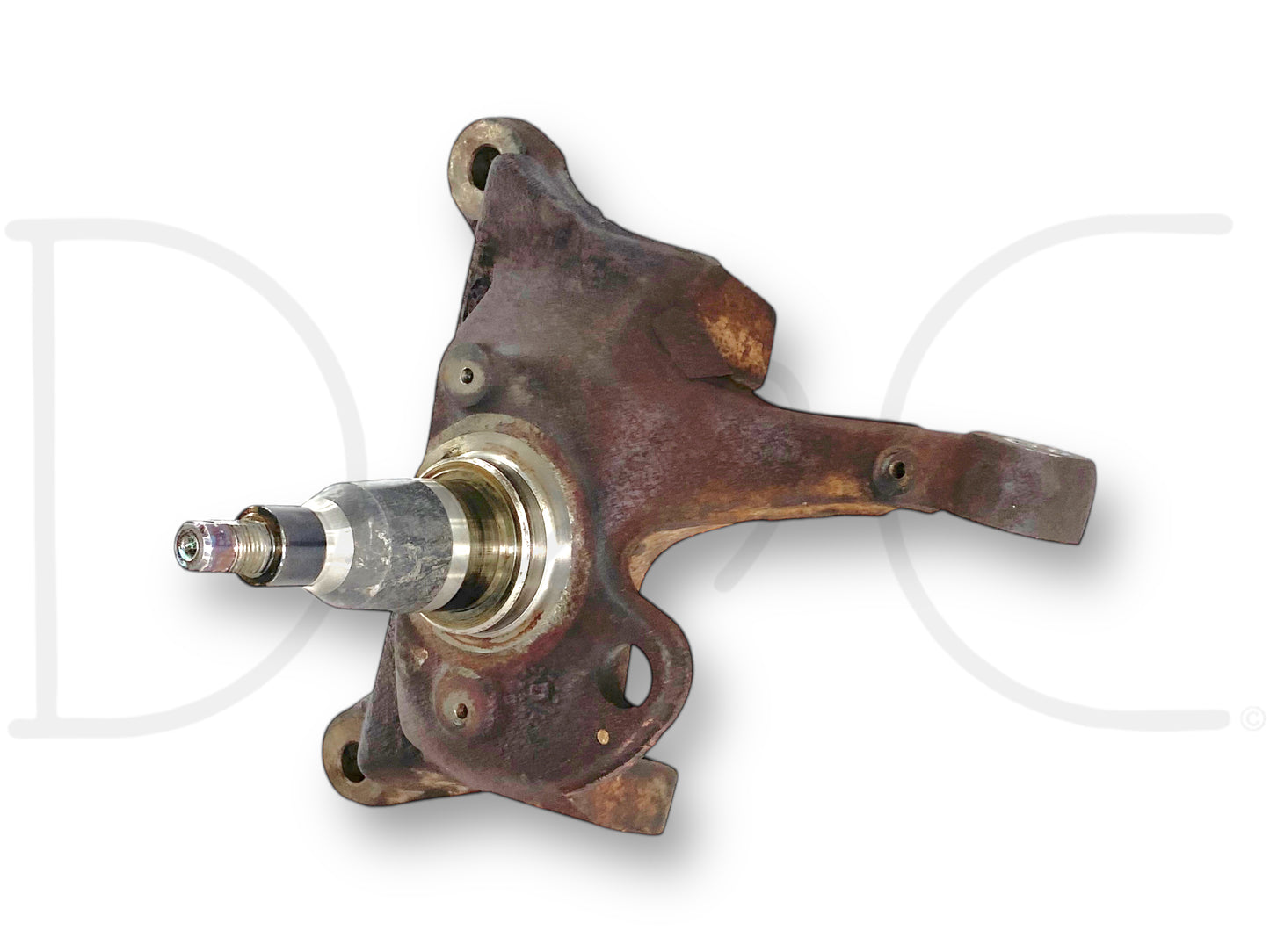 99-04 Ford F250 F350 RH Right Passenger 2WD Spindle Knuckle F81A-3105-Bg *Blem* showing used OE truck axle part with light wear and blemished edge on lower ball joint bore, compatible with 1999-2004 Ford Excursion F-250 F-350 diesel trucks.