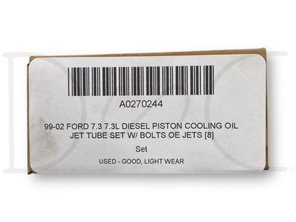 99-02 Ford 7.3 7.3L Diesel Piston Cooling Oil Jet Tube Set W/ Bolts OE Jets [8]