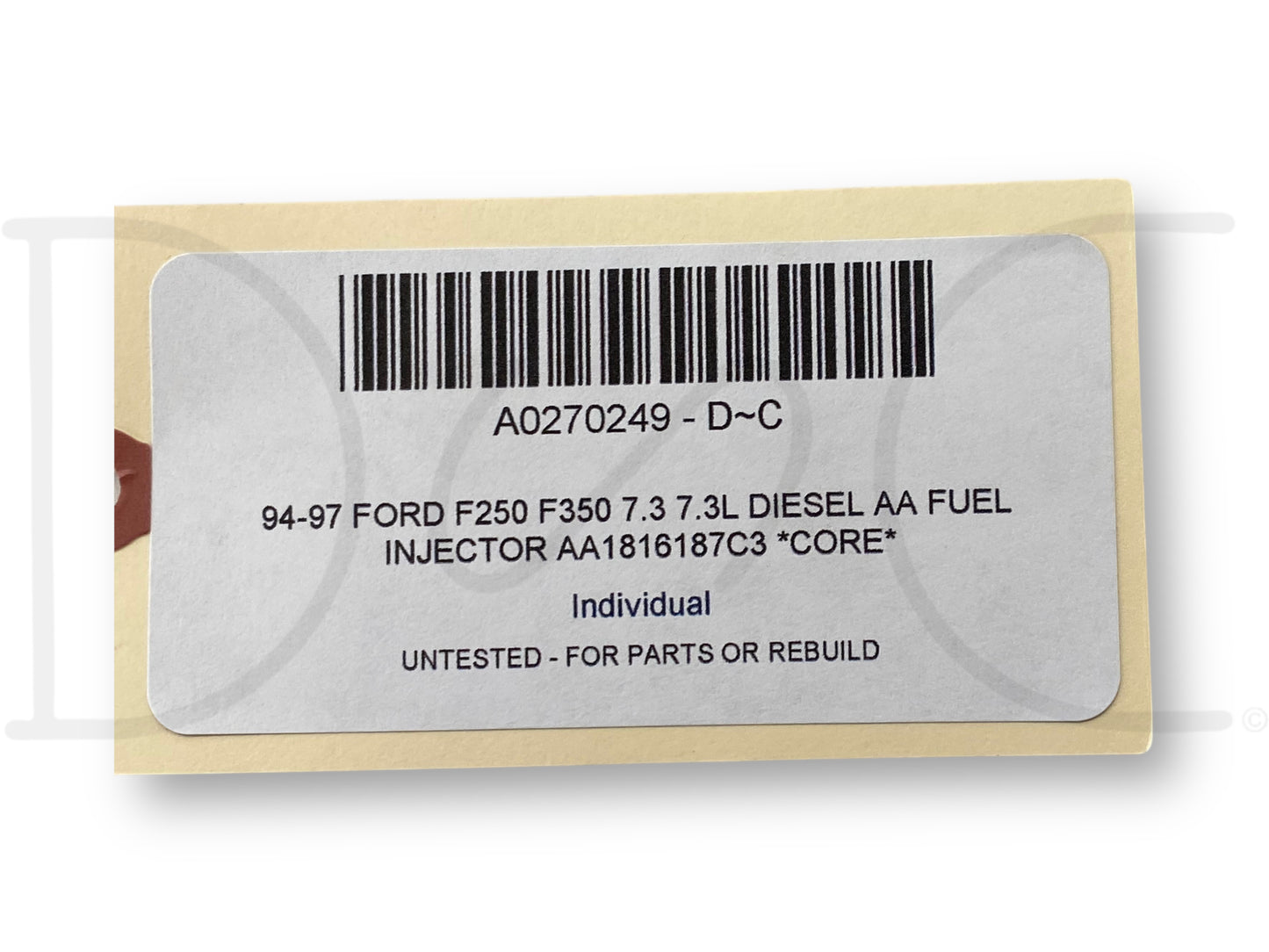 94-97 Ford F250 F350 7.3 7.3L Diesel Aa Fuel Injector Aa1816187C3 *Core*