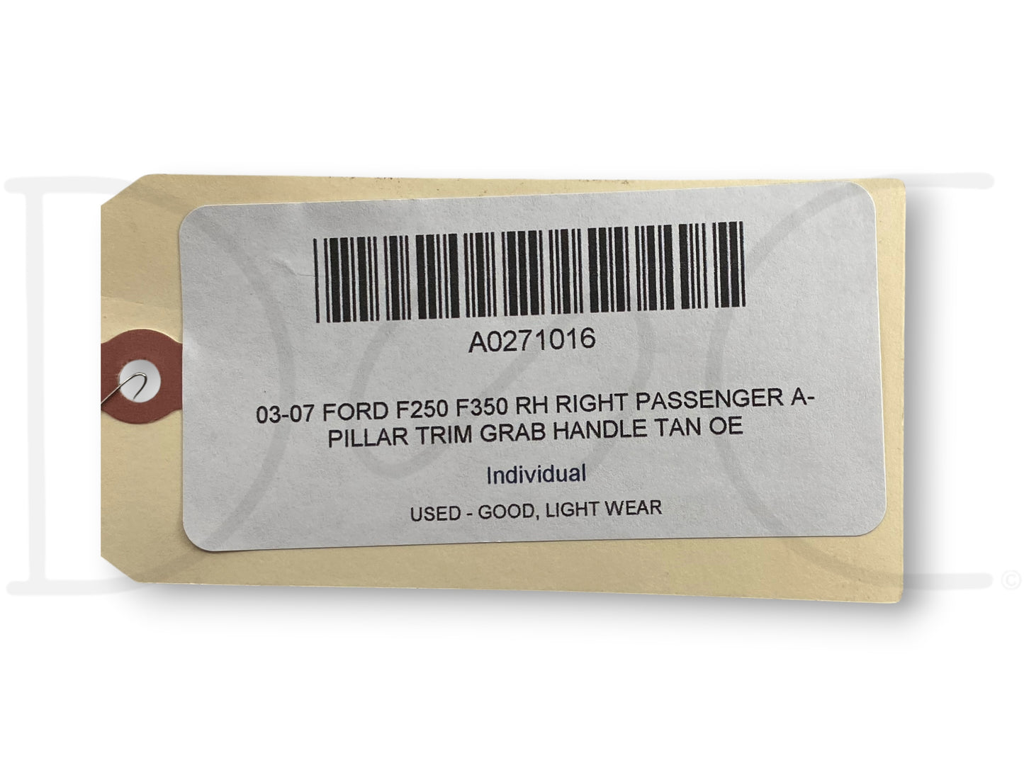 03-07 Ford F250 F350 RH Right Passenger A-Pillar Trim Grab Handle Tan OE