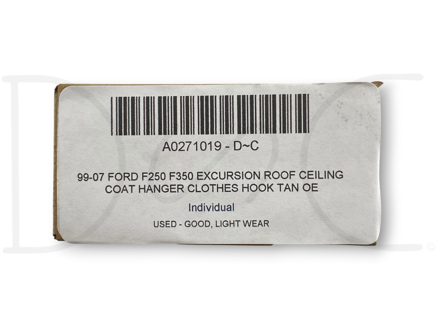 99-07 Ford F250 F350 Excursion Roof Ceiling Coat Hanger Clothes Hook Tan OE