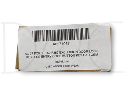 03-07 Ford F250 F350 Excursion Door Lock Keyless Entry Code Button Key Pad OEM