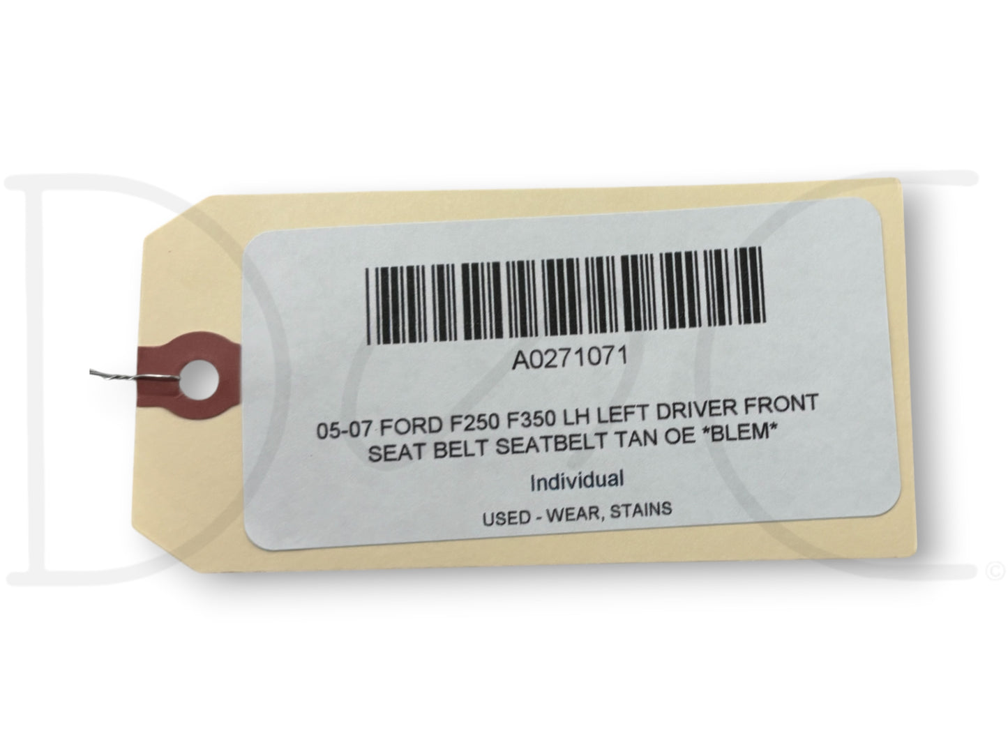 05-07 Ford F250 F350 LH Left Driver Front Seat Belt Seatbelt Tan OE *Blem*