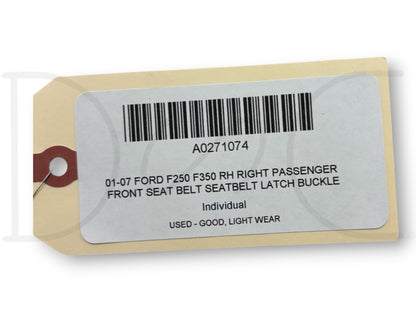 01-07 Ford F250 F350 RH Right Passenger Front Seat Belt Seatbelt Latch Buckle