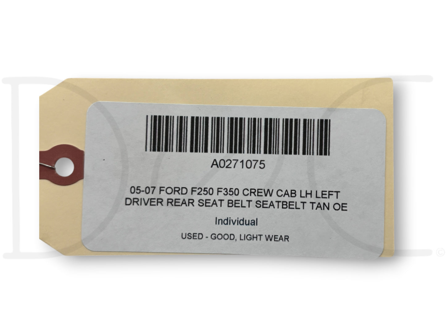 05-07 Ford F250 F350 Crew Cab LH Left Driver Rear Seat Belt Seatbelt Tan OE