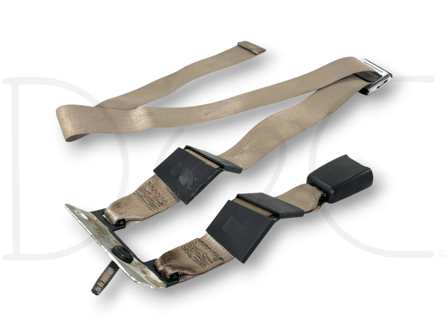 03-07 Ford F250 F350 Rear Back Seat Center Seatbelt Lap Belt Tan OE