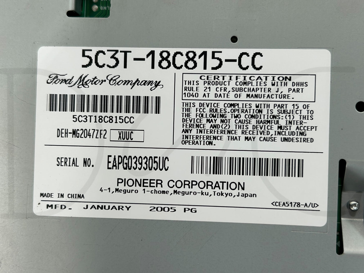 05-07 Ford F250 F350 Radio Head Unit AM/FM 6 CD Changer OEM 5C3T-18C815-Cc