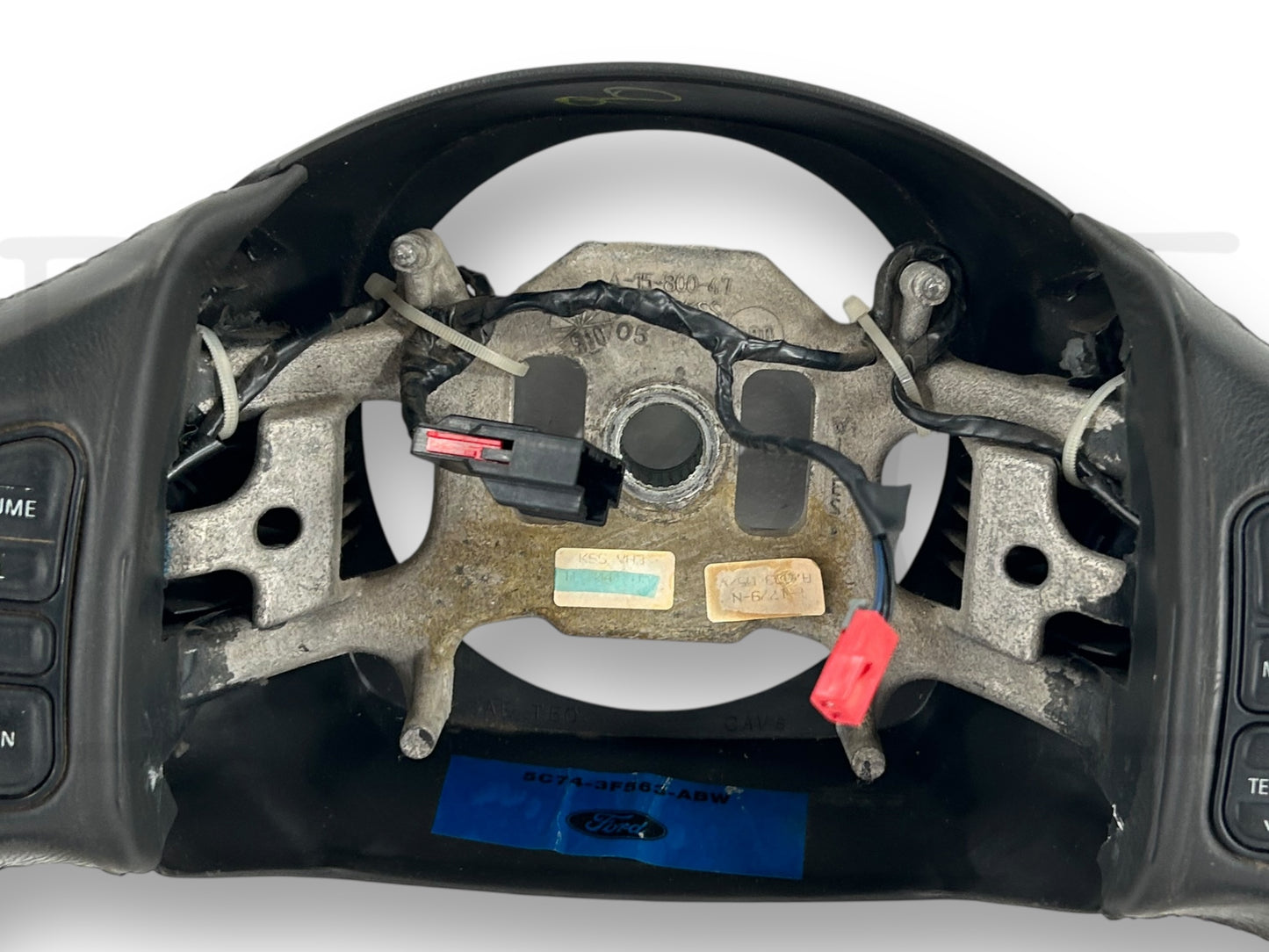 05-07 Ford F250 F350 Lariat Black Leather Steering Wheel W/ Cruise Audio HVAC
