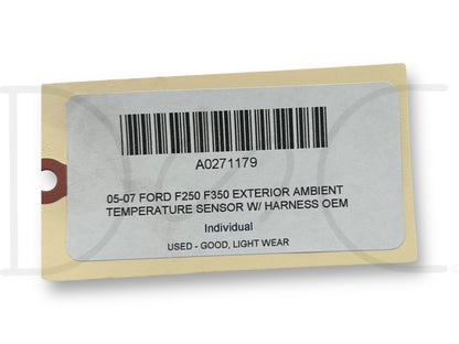 05-07 Ford F250 F350 Exterior Ambient Temperature Sensor W/ Harness OEM