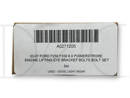 03-07 Ford F250 F350 6.0 Powerstroke Engine Lifting Eye Bracket Bolts Bolt Set