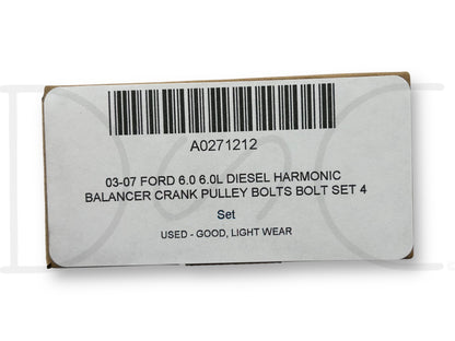 03-07 Ford 6.0 6.0L Diesel Harmonic Balancer Crank Pulley Bolts Bolt Set 4