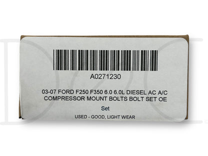 03-07 Ford F250 F350 6.0 6.0L Diesel Ac A/C Compressor Mount Bolts Bolt Set OE
