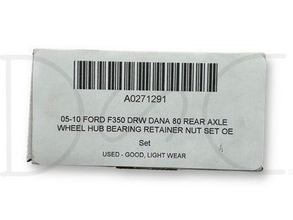 05-10 Ford F350 DRW DANA 80 Rear Axle Wheel Hub Bearing Retainer Nut Set OE