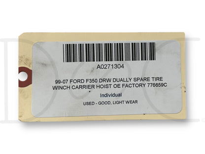 99-07 Ford F350 DRW Dually Spare Tire Winch Carrier Hoist OE Factory 776659C