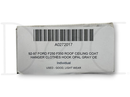 92-97 Ford F250 F350 Roof Ceiling Coat Hanger Clothes Hook Opal Gray OE